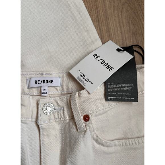 NEW NWT Re/Done 70s Ultra High Rise Stove Pipe Straight Leg Jeans Size 26 - Picture 6 of 9